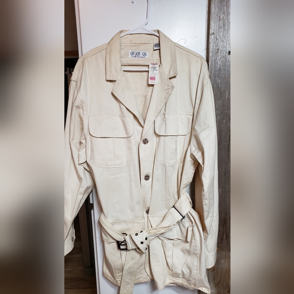 Vintage Mens Safari Jacket With Belt Size X Large 46- 48 Dead Stock - Picture 4 of 4
